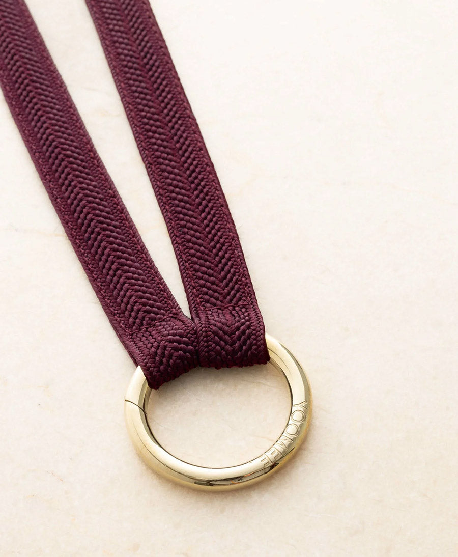 Kurzes Schlüsselband "Zahra Mini" mit vergoldetem Karabiner - Ruby