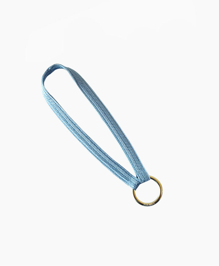 Kurzes Schlüsselband mit Messing Schlüsselring - Aquamarine