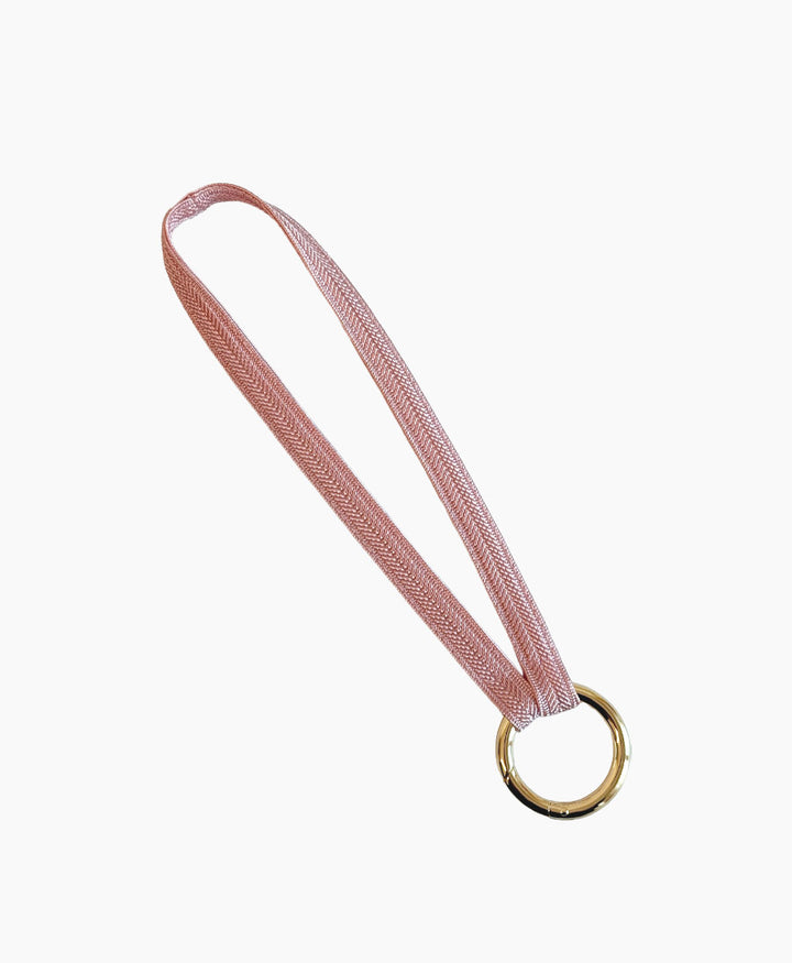 Kurzes Schlüsselband "Zahra Mini" mit vergoldetem Karabiner - Rose