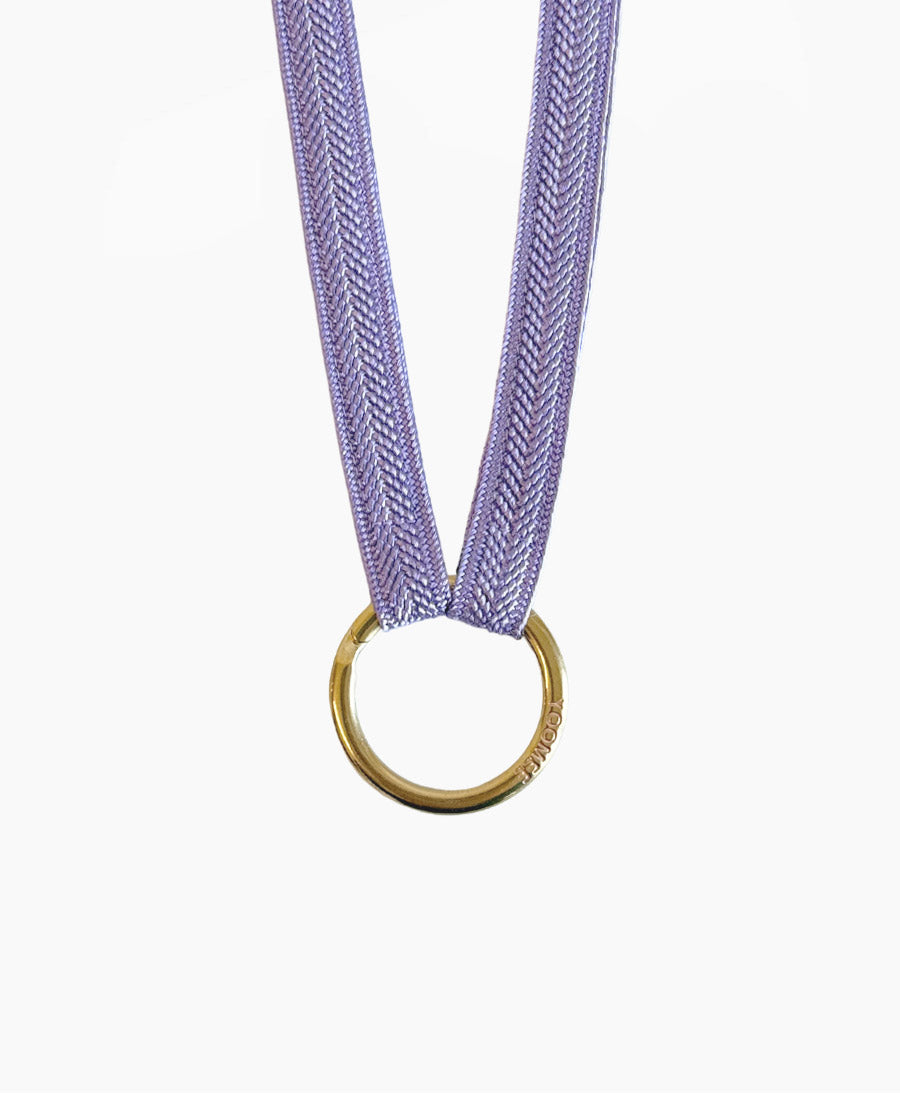 Kurzes Schlüsselband mit Messing Schlüsselring - Lilac