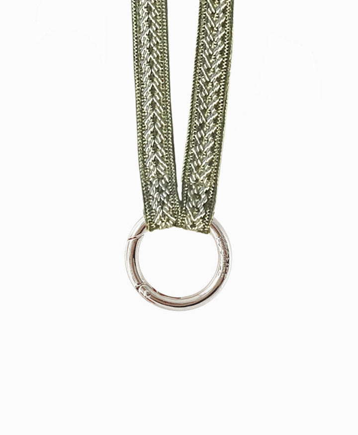 Schlüsselband silbriger Karabiner - Matcha