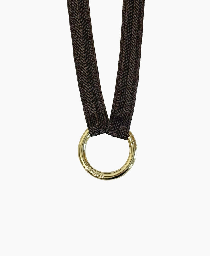 Schlüsselband vergoldeter Karabiner - Mocca