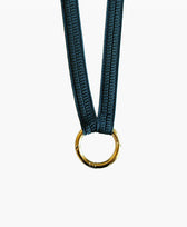 Schlüsselband Petrol Yoomee in Goldiger Karabiner