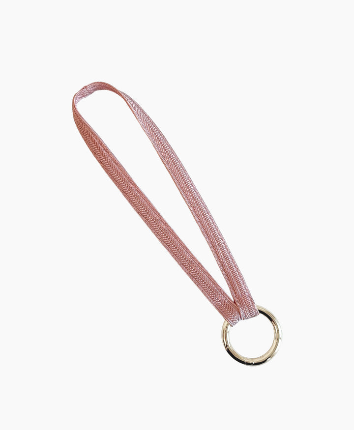 Kurzes Schlüsselband "Zahra Mini" mit silbrigem Karabiner - Rose