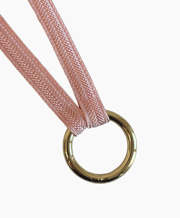 Schlüsselband vergoldeter Karabiner - Rose