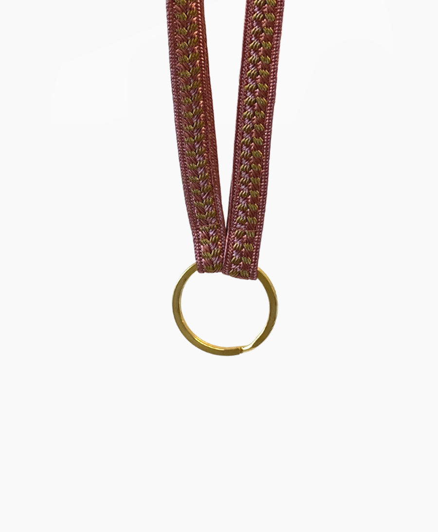 Schlüsselband mit goldigem Ring - Rosewood
