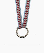 Schlüsselband Hellblau/Rot Yoomee in Silbriger Karabiner