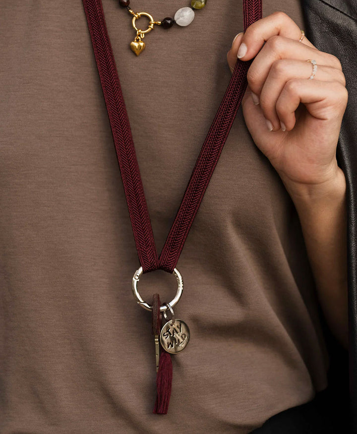 Schlüsselband silbriger Karabiner - Ruby