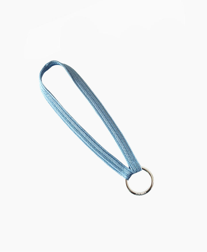 Kurzes Schlüsselband mit silbrigem Schlüsselring - Aquamarine