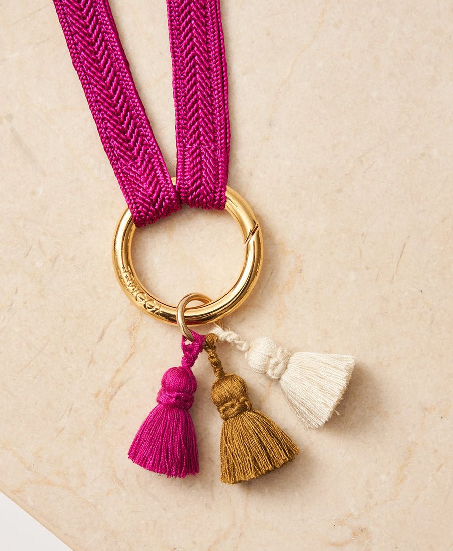 Schlüsselanhänger Tassel Trio SHOUSHA - Fuchsia, Ecru, Olive - YOOMEE - clomes