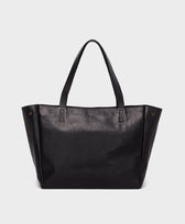 Ledertasche Schultertasche mit Reissverschluss Park in Schwarz