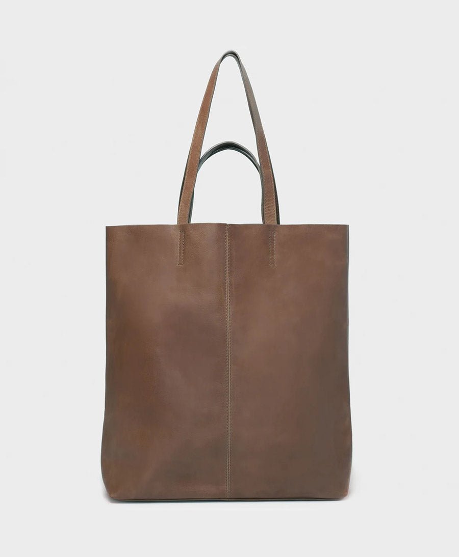 Schultertasche / Tragetasche Tote Bag aus Leder - Mocca - PARK - clomes