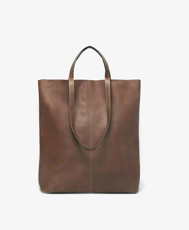 Schultertasche / Tragetasche Tote Bag aus Leder - Mocca - PARK - clomes