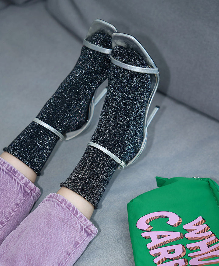 Glitzer Socken Lyocell - Schwarz