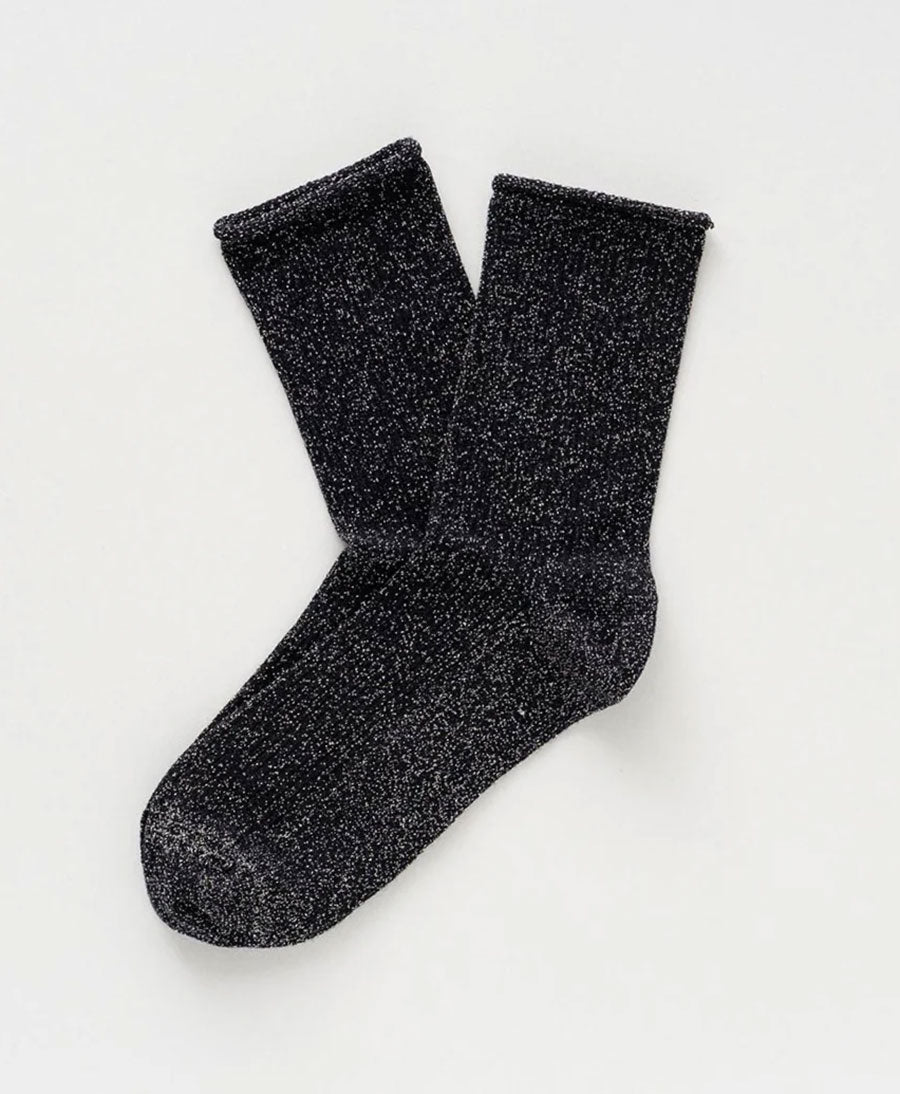 Glitzer Socken Lyocell - Schwarz
