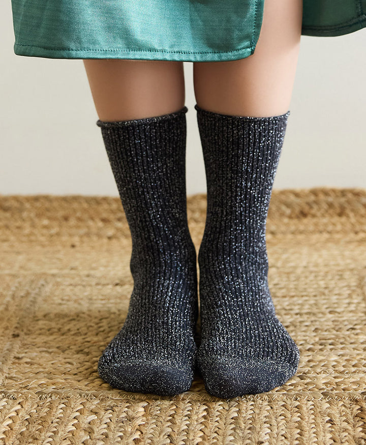 Glitzer Socken Lyocell - Schwarz