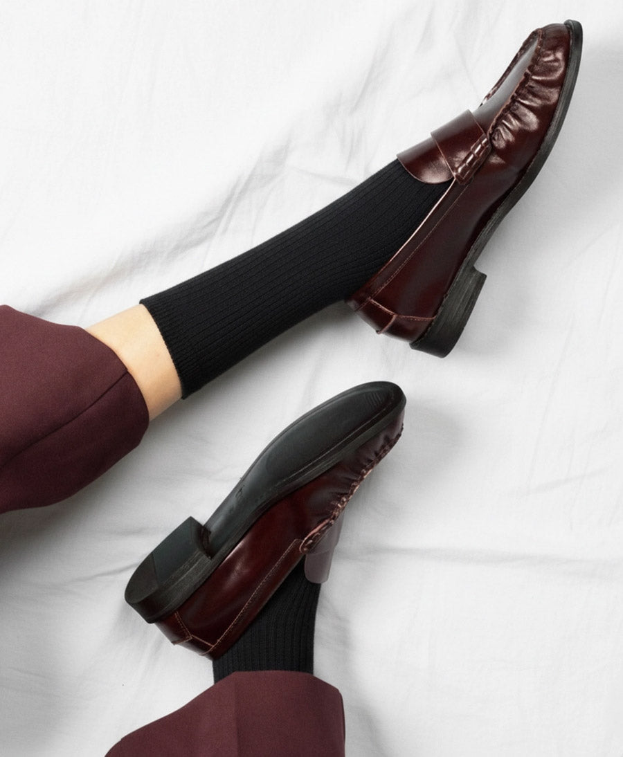 Socken Bio-Baumwolle - Feine Streifen - Schwarz