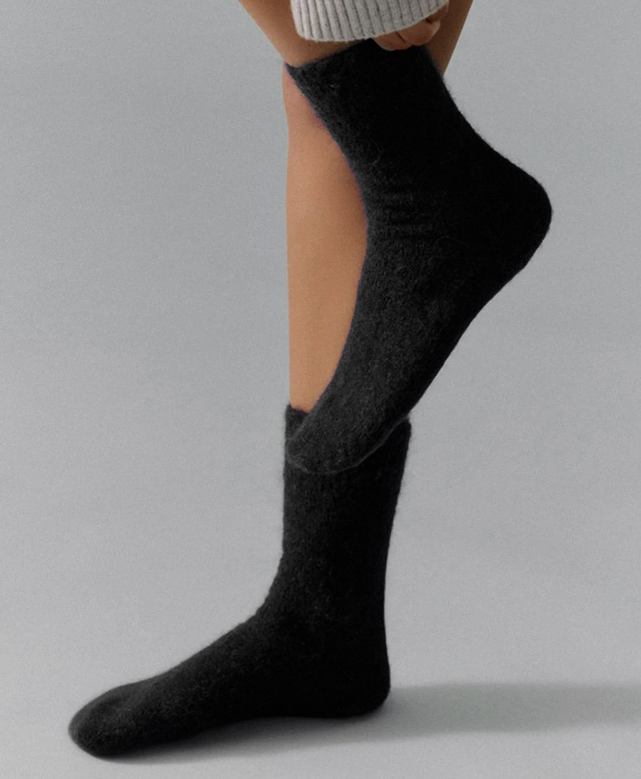 Weiche Alpaka Socken - Schwarz