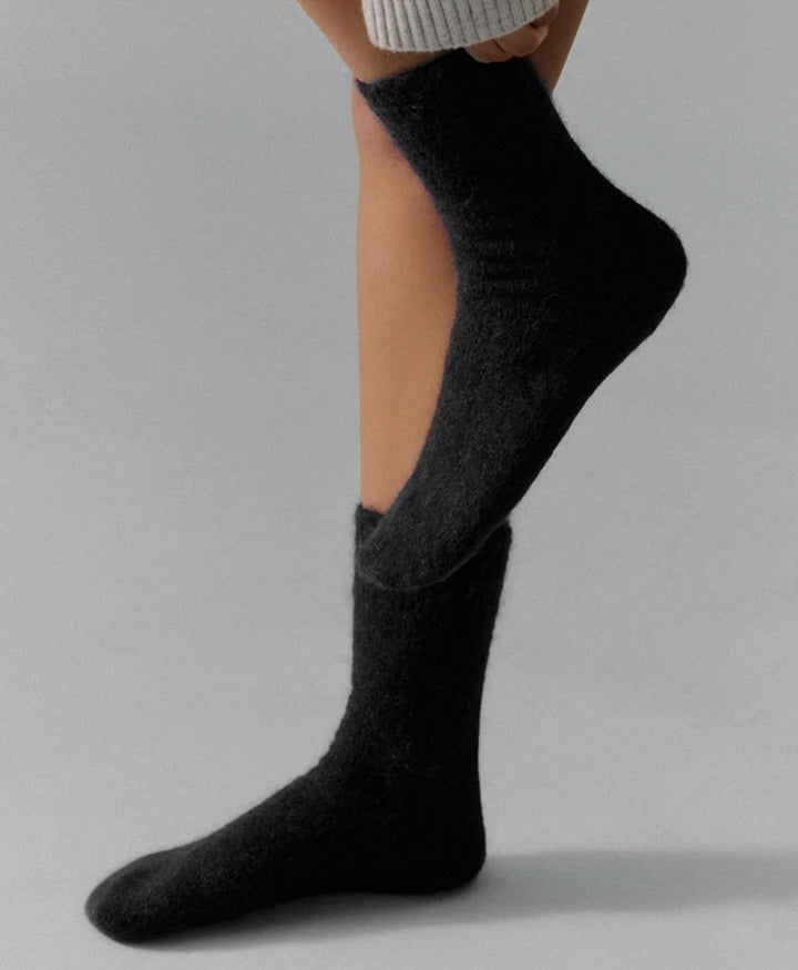 Weiche Alpaka Socken - Schwarz