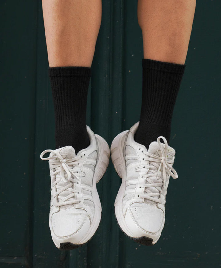 Tennis Sportsocken Bio-Baumwolle - Schwarz
