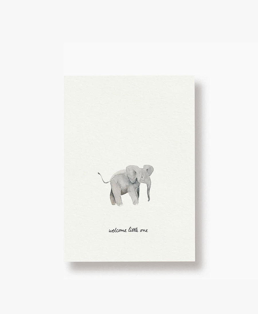 Postkarte "Baby Elefant - welcome little one"