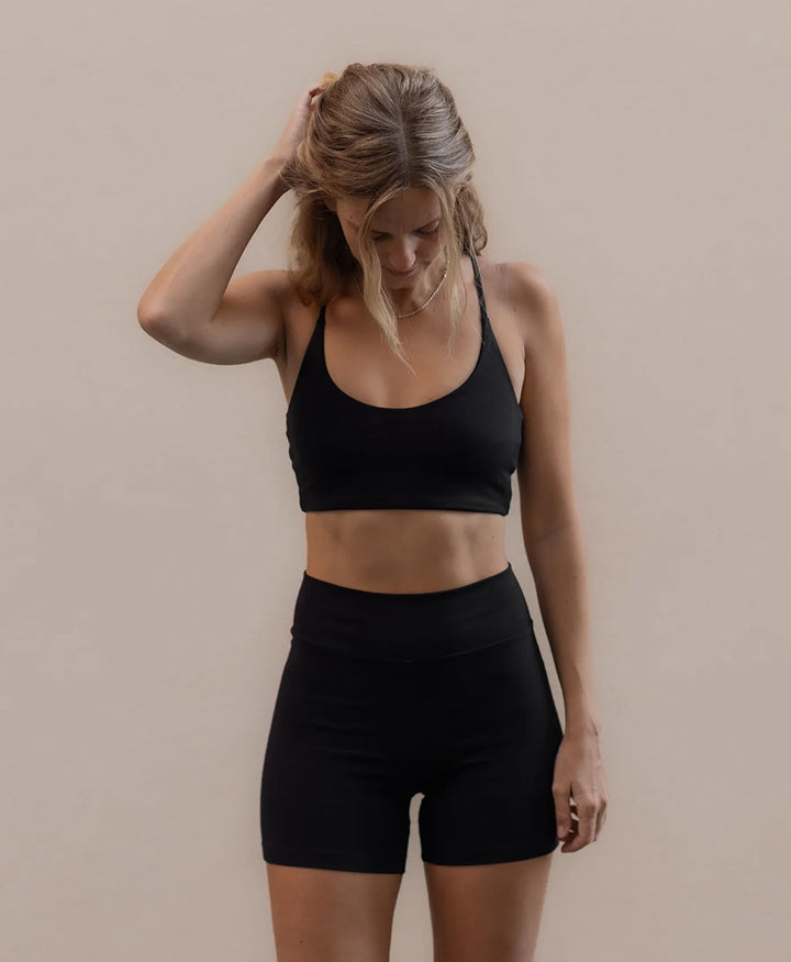 Biker Leggings Shorts aus Tencel  - Schwarz