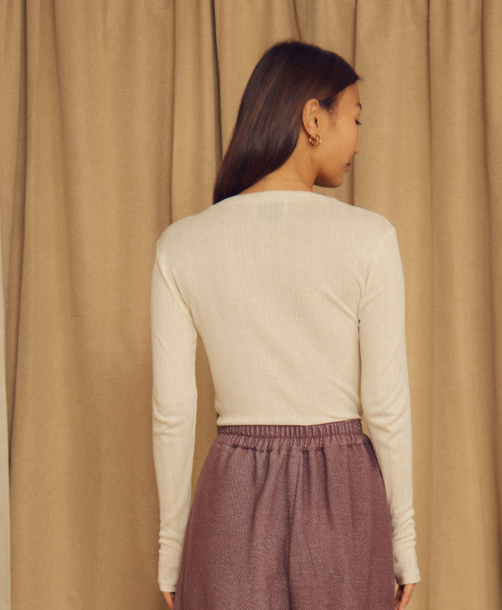 Rib Top / Oberteil - Ecru
