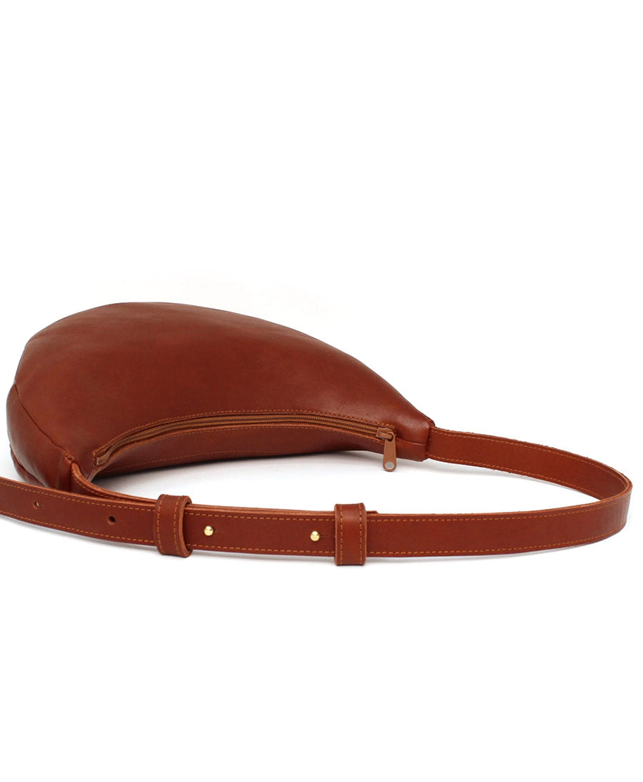 Lune Bag Bauchtasche aus Leder - Marron