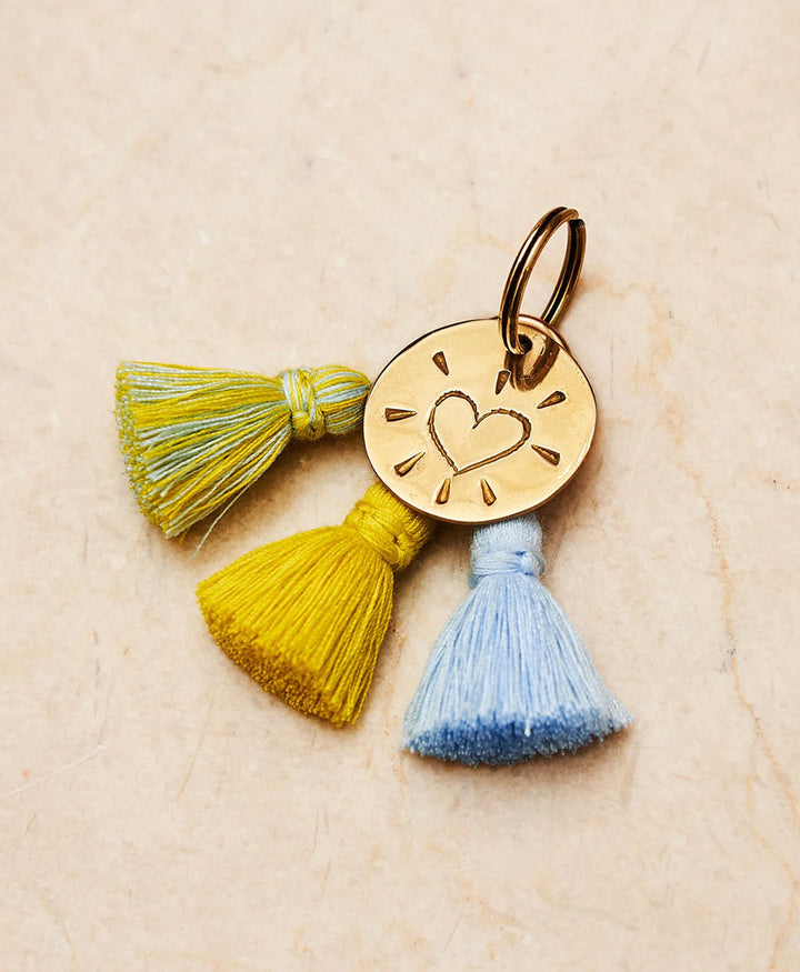 Schlüsselanhänger Tassel Trio SHOUSHA - Hellblau, Lime, Yuzu