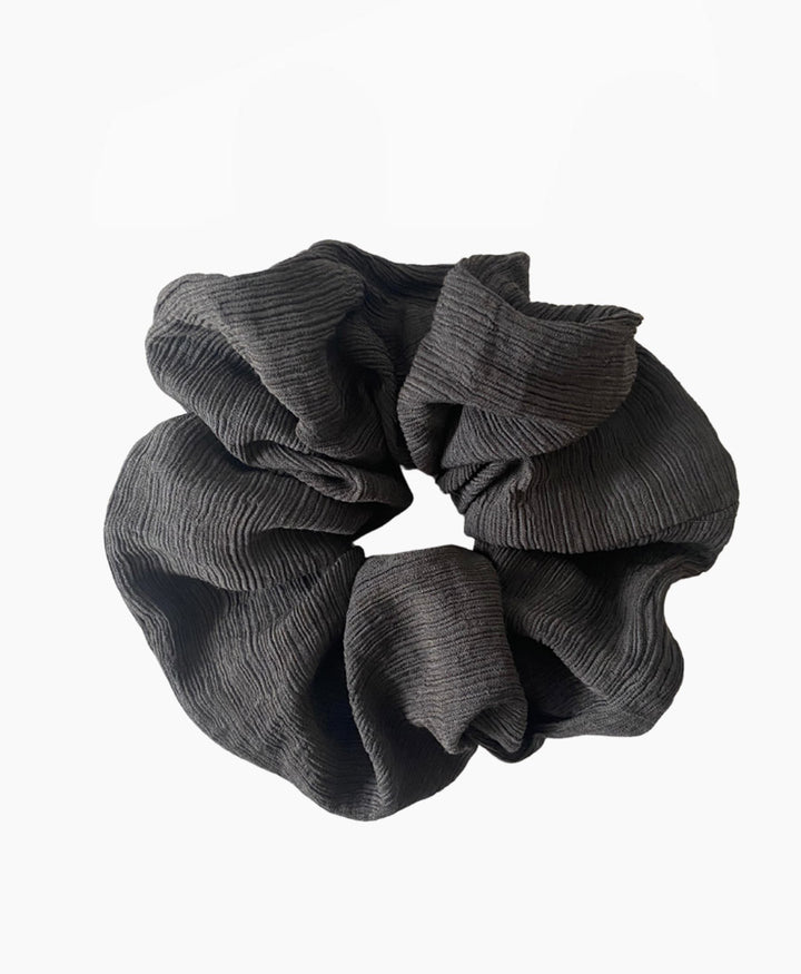 Grosses Scrunchie aus Viskose Crepe - Anthrazit