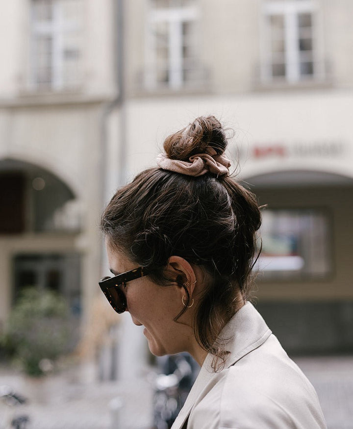 Scrunchie aus Bourette Seide - Altrosa - Clomes - clomes