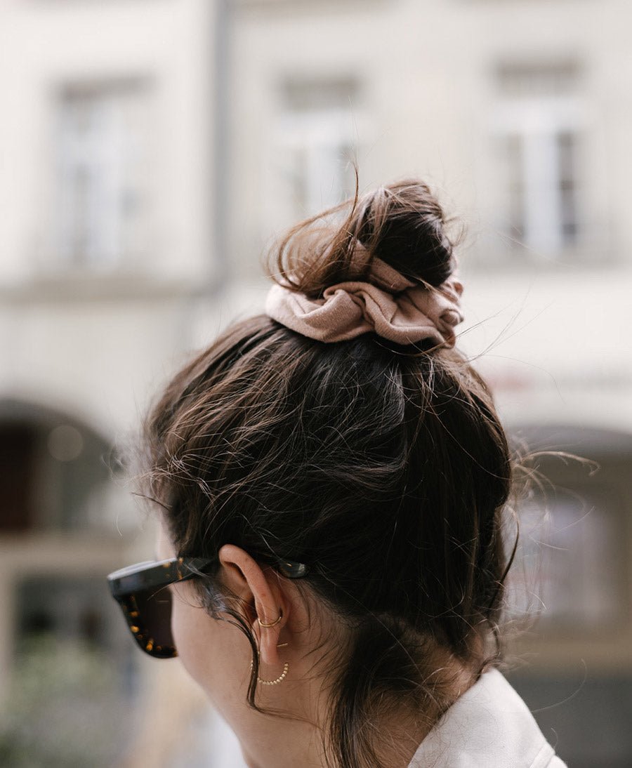 Scrunchie aus Bourette Seide - Altrosa - Clomes - clomes