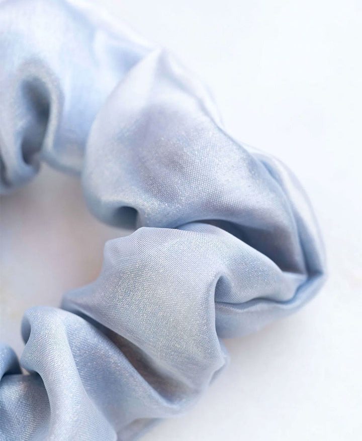 Scrunchie aus Rayon - Glossy Hellblau