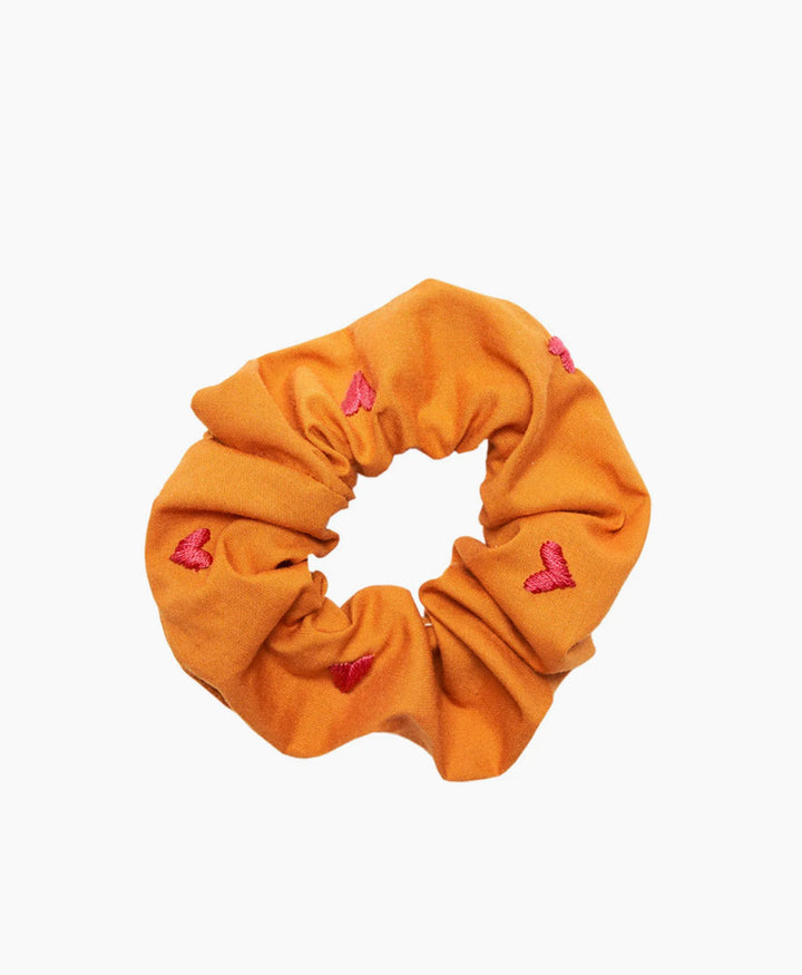 Medina Scrunchie "Hearts" aus Baumwolle - Orange