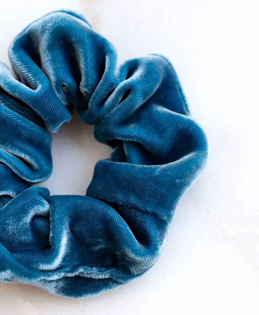 Medina Scrunchie Velvet aus Samt (Seide/Rayon) - Aquamarine