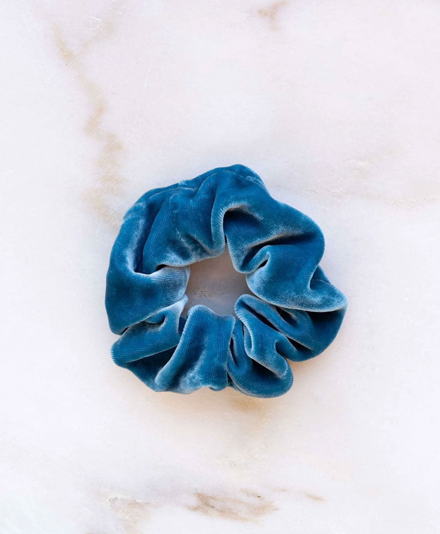 Medina Scrunchie Velvet aus Samt (Seide/Rayon) - Aquamarine