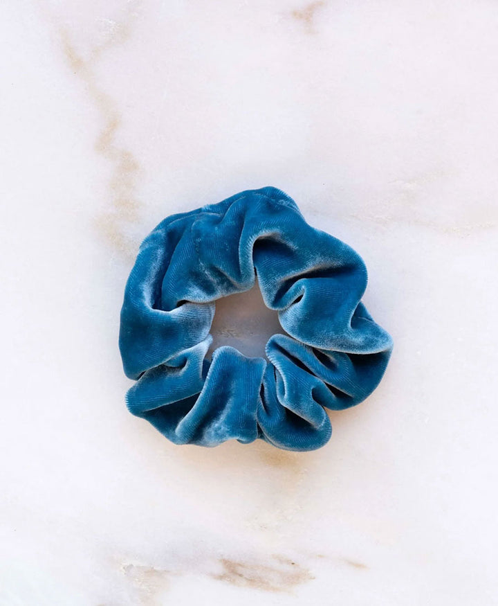 Medina Scrunchie Velvet aus Samt (Seide/Rayon) - Aquamarine