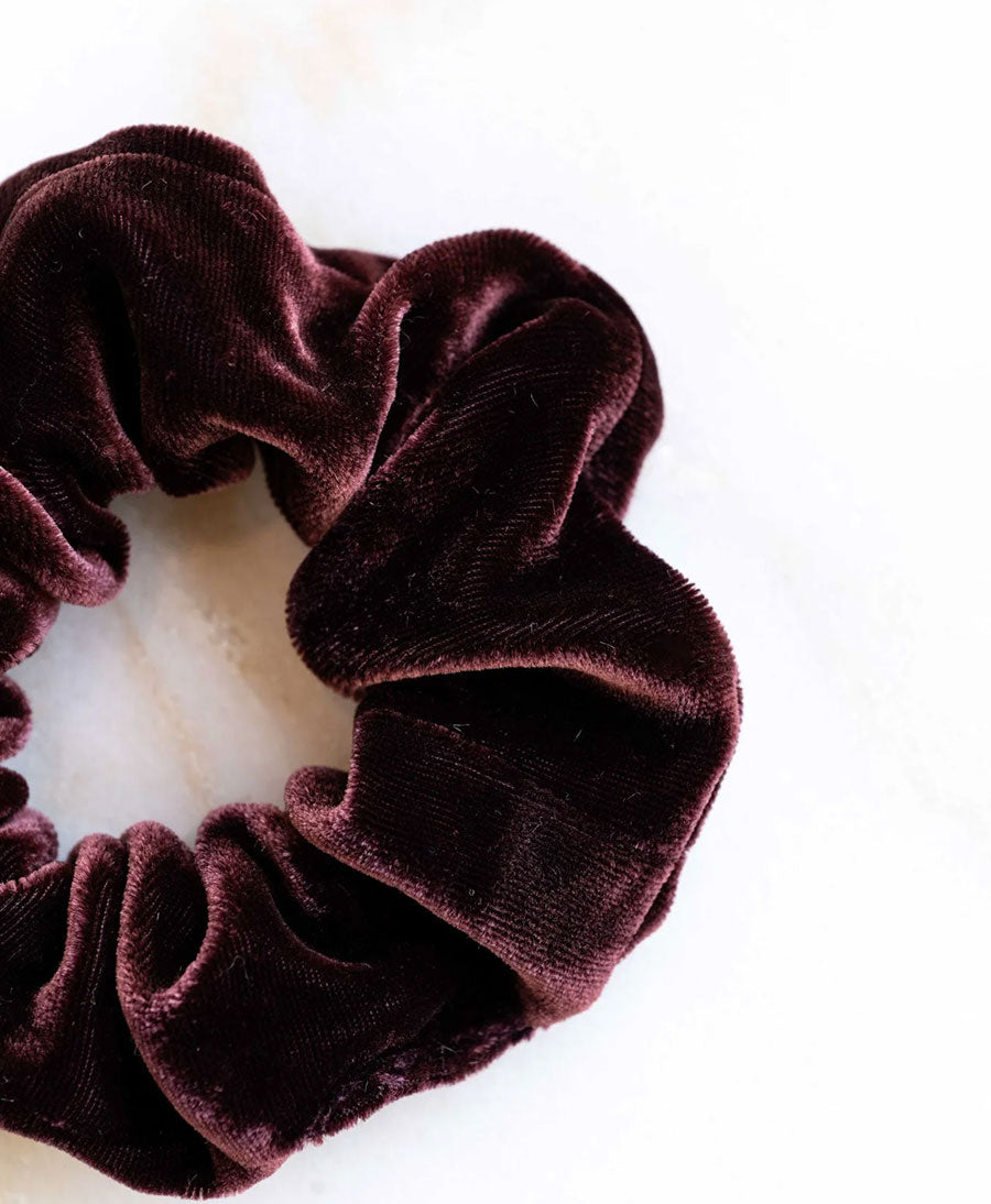 Medina Scrunchie Velvet aus Samt (Seide/Rayon) - Aubergine