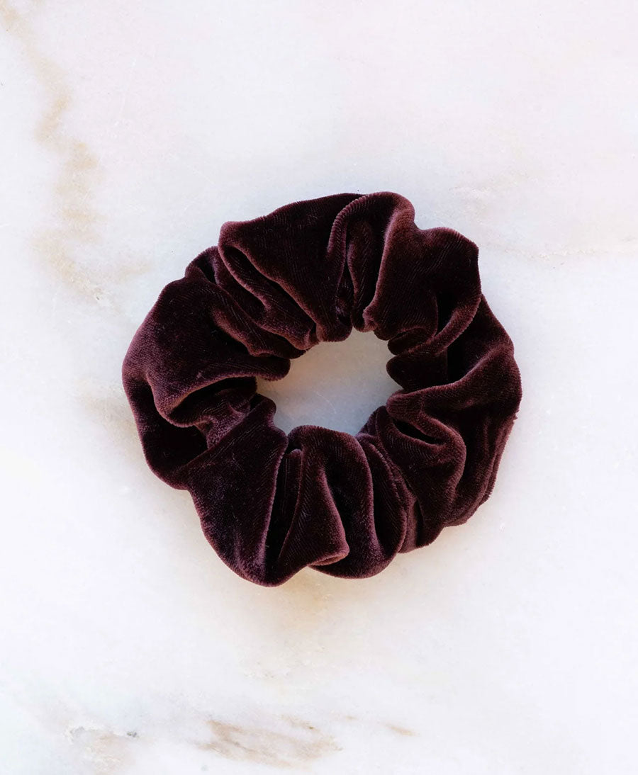 Medina Scrunchie Velvet aus Samt (Seide/Rayon) - Aubergine