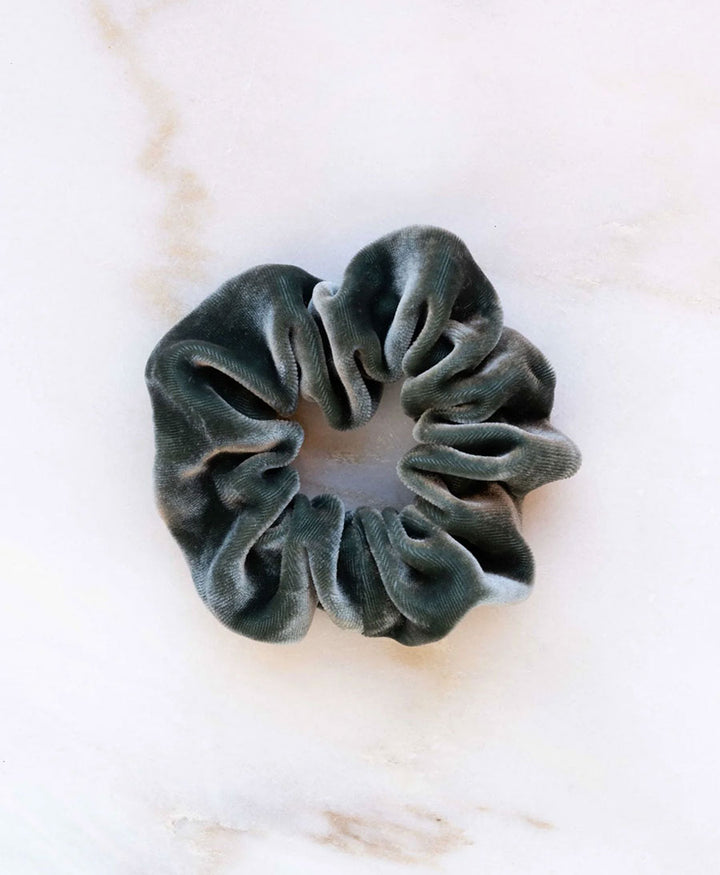 Medina Scrunchie Velvet aus Samt (Seide/Rayon) - Petrol