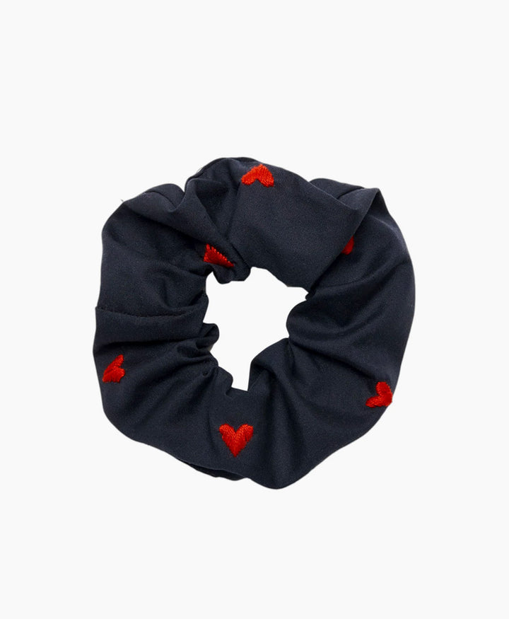 Medina Scrunchie aus Baumwolle - Marine Hearts