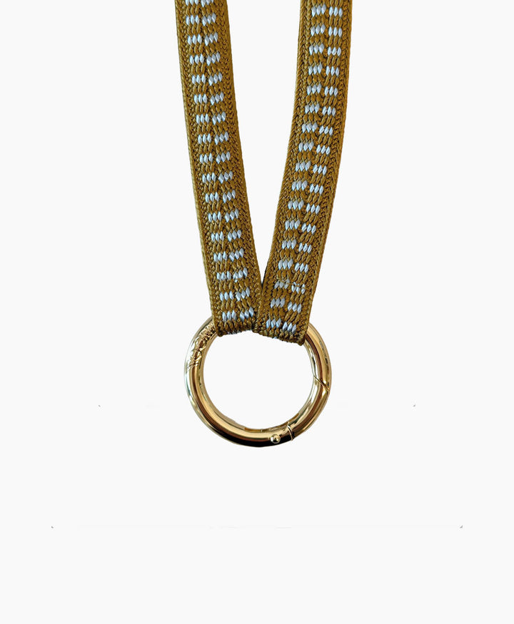 Schlüsselband vergoldeter Karabiner - Seagrass