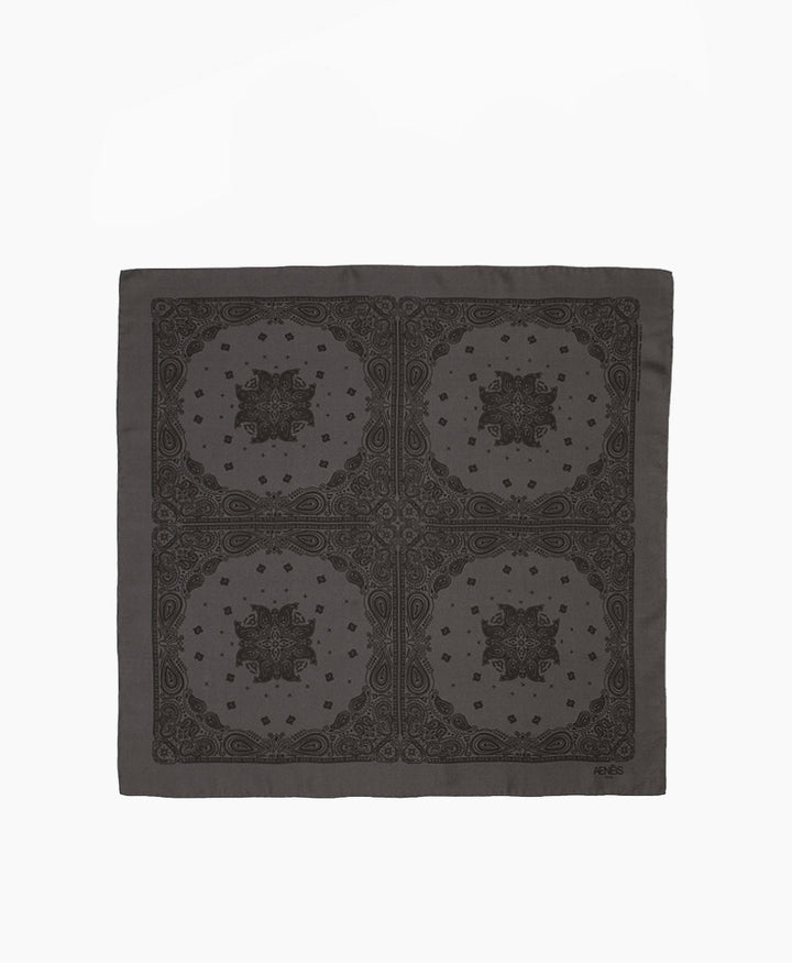 Seiden-Foulard "Minimal Bandana Silk Scarf" - Anthrazit