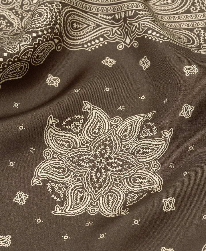 Seiden-Foulard "Minimal Bandana Silk Scarf" - Shiitake