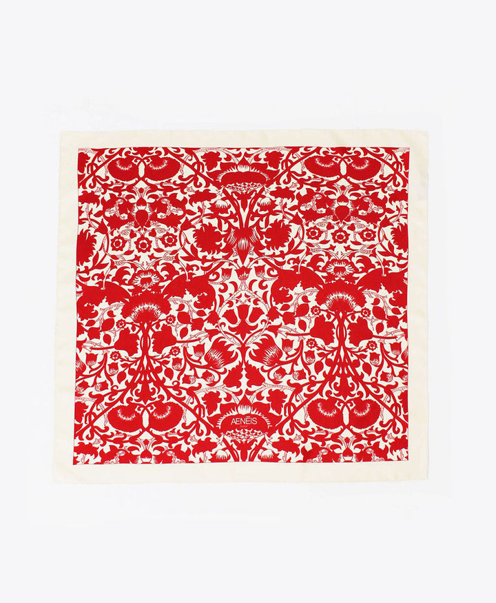 Seiden-Foulard "Mur Floral Silk Scarf" - Red