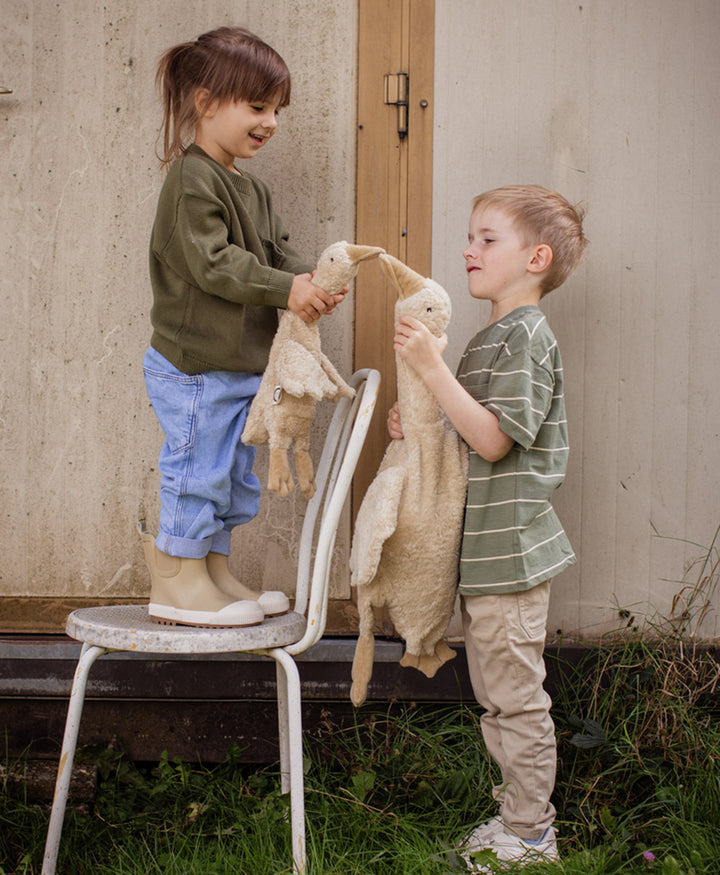 Gans (gross) Kuscheltier & Wärmekissen - Beige