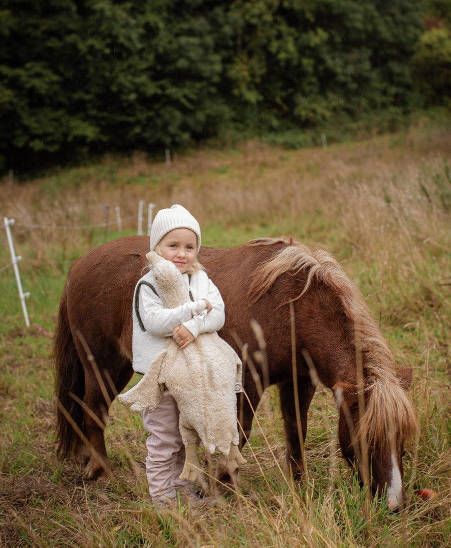 Gans (gross) Kuscheltier & Wärmekissen - Beige