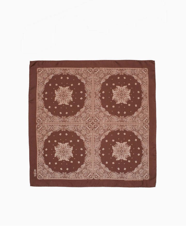 Seiden-Foulard "Minimal Bandana Silk Scarf" - Sepia