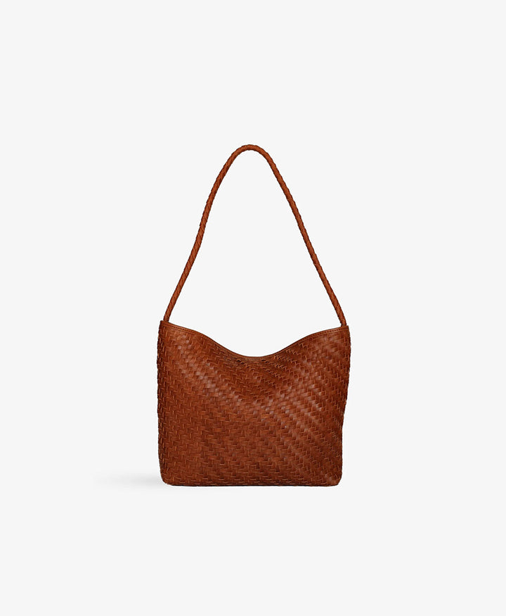 Gewebte Ledertasche "SERENA" - Sienna