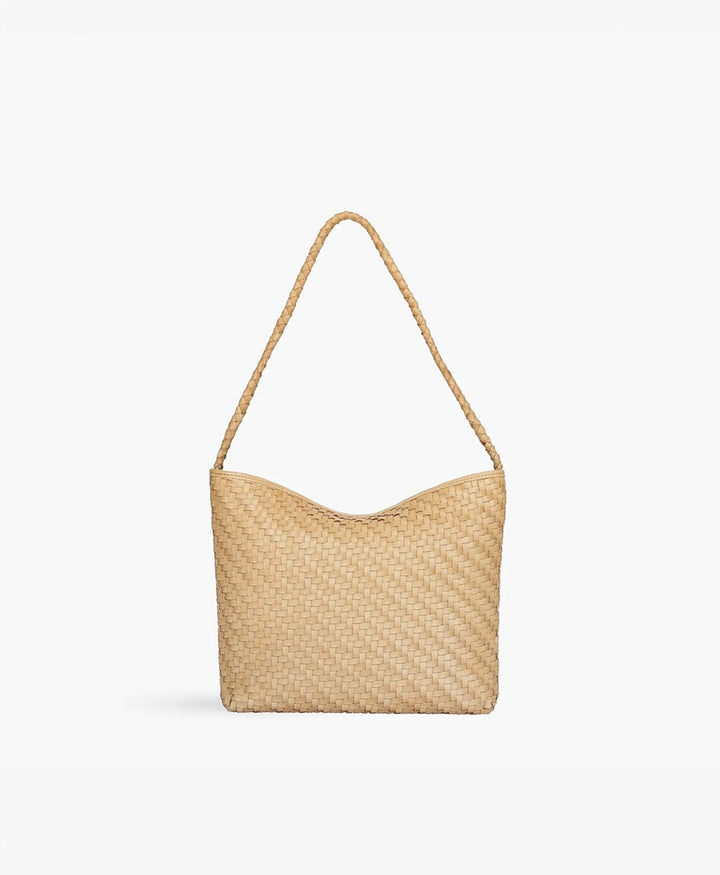 Gewebte Ledertasche "SERENA" - Caramel